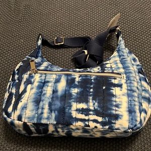 Time and Tru Handbag Tie Dye Crossbody blue and white medium hippie boho indie